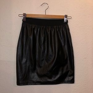 Black faux leather skirt